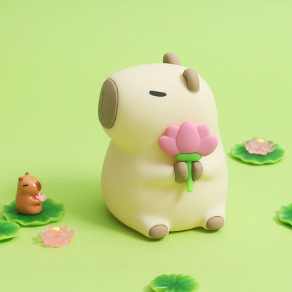 MeWaii® Flower Capybara Squishy Silicone Night Light - Perfect Gift for Kids and Girls
