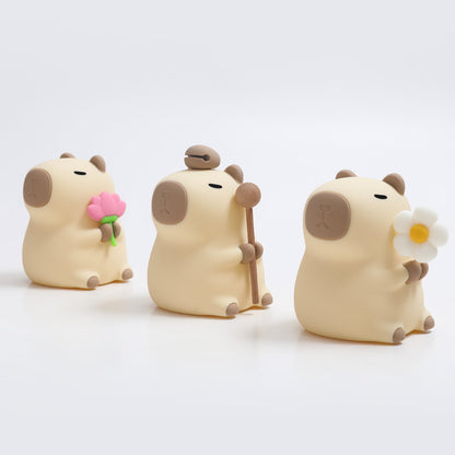 MeWaii® Flower Capybara Squishy Silicone Night Light - Perfect Gift for Kids and Girls