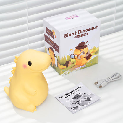 MeWaii® Squishy Silicone Smiley Giant Dinosaur LED Night Light - Perfect Gift for Kids and Girls