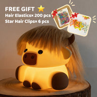 Highland Cow with Hair & Gift