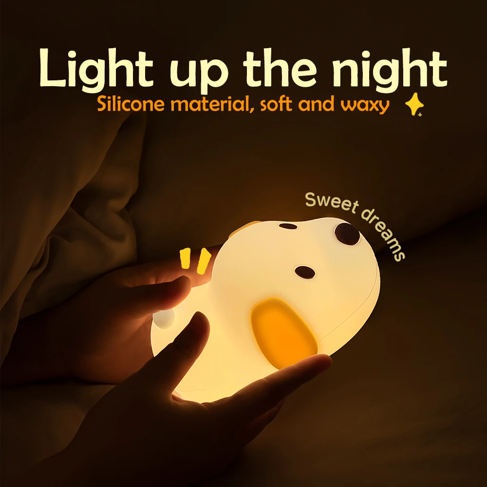 MeWaii® Puppy Silicone Squishy Night Light Gift Cute Droopy Ears and Cozy for Decor Perfect Gift