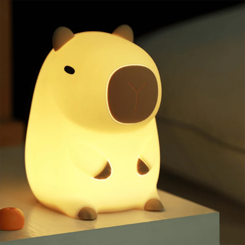 MeWaii® Highland Cow with Hair Silicone Squishy LED Night Light - Perfect Gift for Kids and Girls