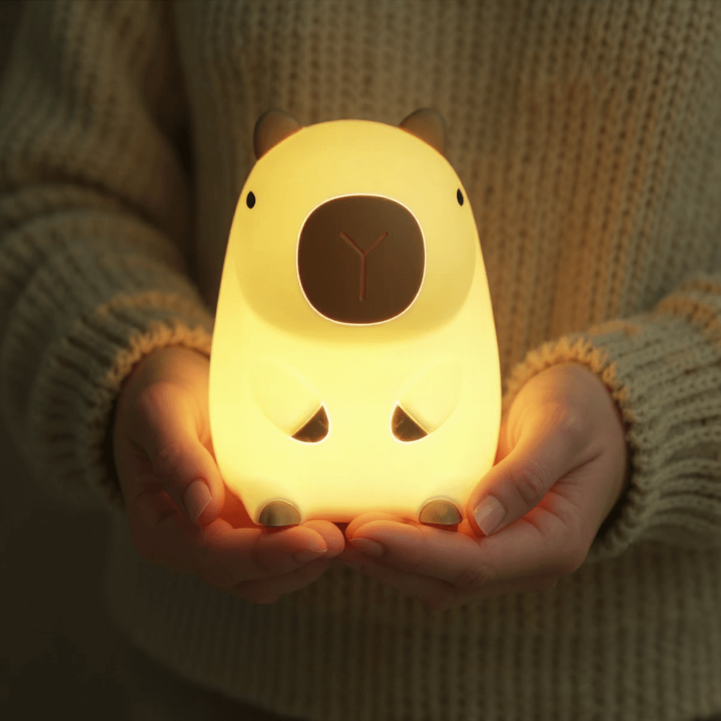 MeWaii® Capybara Full of Capy Squishy Night Light Figurines Adorable Set DIY Desk Collection Perfect Gift