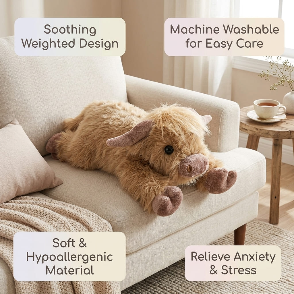 Highland Cow Weighted Heated Plush
